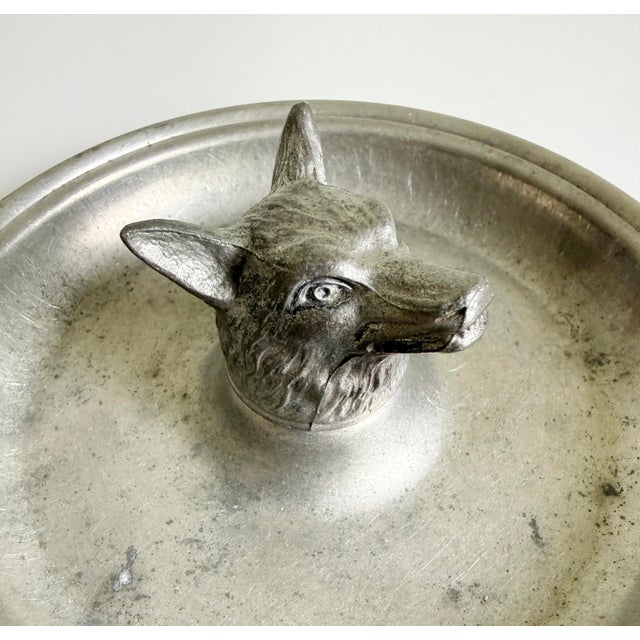 Mid 20th Century Fox Head Vide Poche Catchall in Pewter For Sale - Image 5 of 11