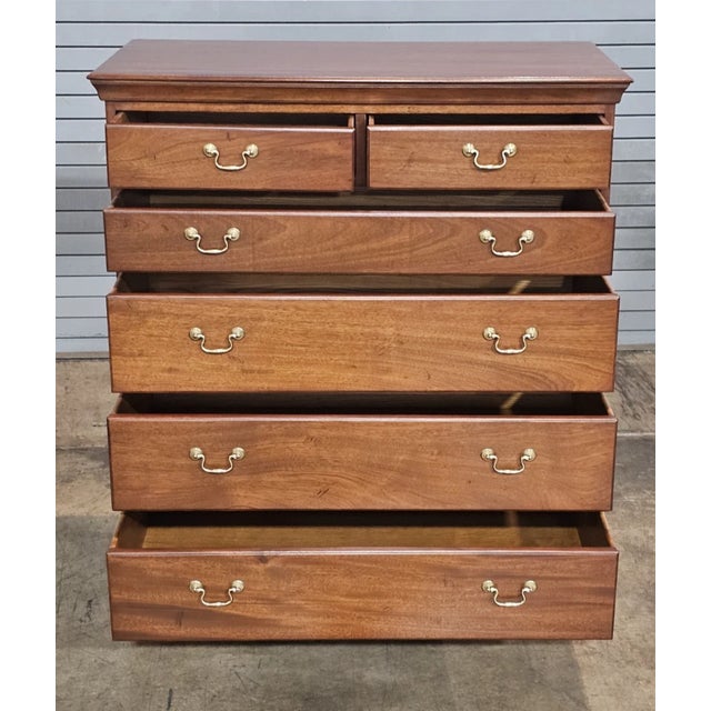 Brown Late 20th Century Kittinger Williamsburg Collection Mahogany Chippendale Chest of Drawers Wa 1008 For Sale - Image 8 of 10