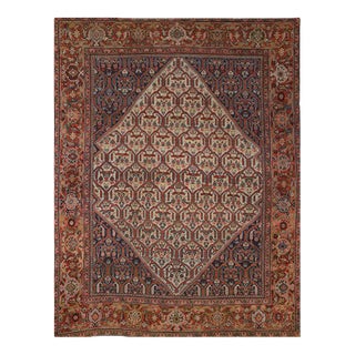 1920s Antique Persian Mahal Area Rug 8'10"×11'5" For Sale
