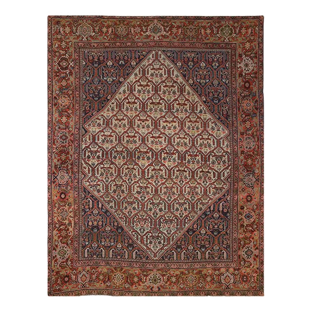 1920s Antique Persian Mahal Area Rug 8'10"×11'5" For Sale