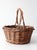Wood Vintage Rustic Woven Willow Basket With Handle For Sale - Image 7 of 13