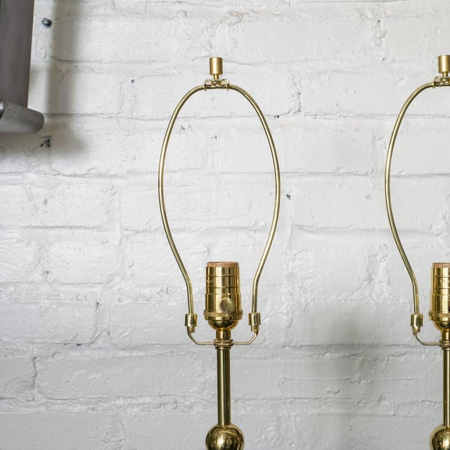 Pair of White Conical Metal Table Lamps For Sale In New York - Image 6 of 6