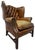 Mid-Century Cognac Leather Chesterfield Wingback Armchair, 1960s For Sale