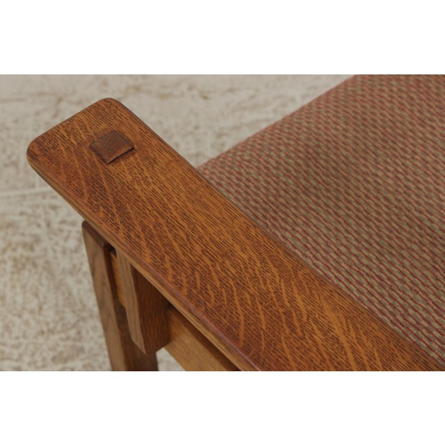 Pair Stickley Mission Oak Arts & Crafts Armchairs For Sale - Image 12 of 17