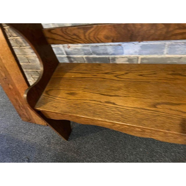 Early American Primitive Oak Bench With a Heart Carved in the Backrest Sturdy and strong Approximate measures: Height 34”...