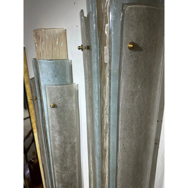 Early 21st Century Pair of Large-Scale Modern Layered Murano Glass Sconces For Sale - Image 5 of 7