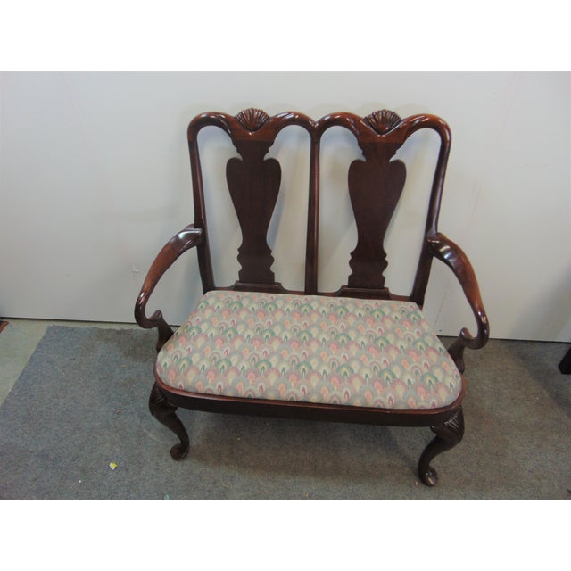 Queen Anne Style Solid Mahogany Settee Chairish