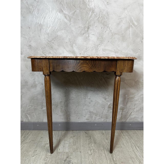 Vintage Art Deco Console Table in Walnut, 1930 For Sale - Image 6 of 14