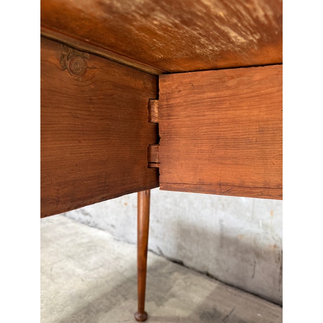 Brown 18th C Queen Anne Cherry Drop Leaf Table New England Pad Foot Antique Diminutive For Sale - Image 8 of 11