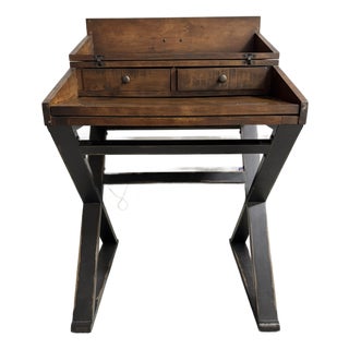 Writing Desk or Secretary Style Desk on Trestle Style Legs, 21st Century For Sale
