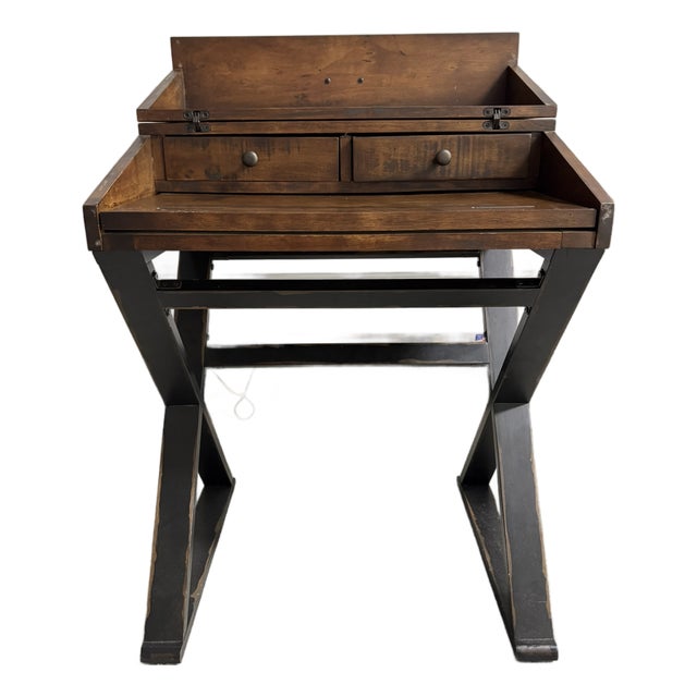 Writing Desk or Secretary Style Desk on Trestle Style Legs, 21st Century For Sale