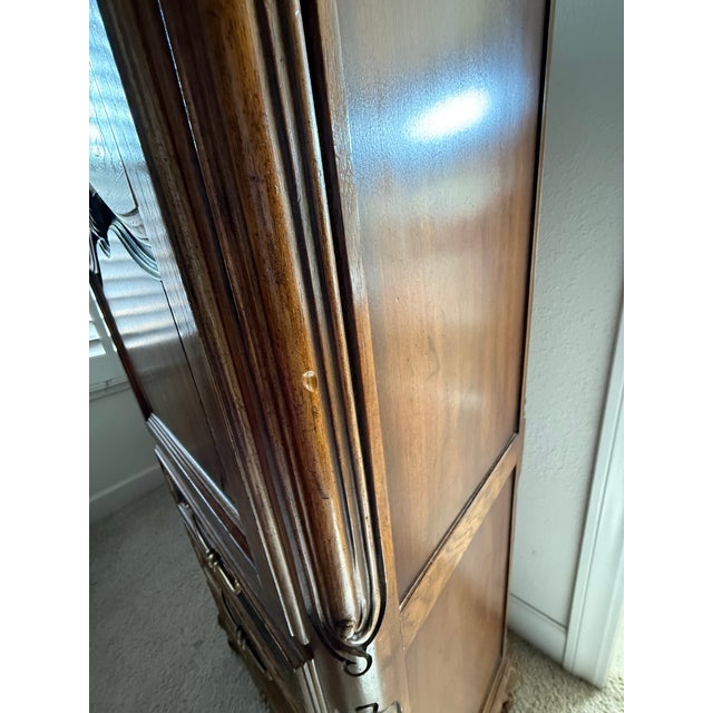 Brown Mid 20th Century French Provincial Jewelry Chest / Petite Secretary Cabinet by Drexel Heritage For Sale - Image 8 of 11