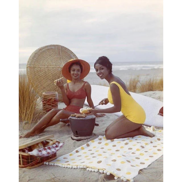 Young Women on the Beach' Contemporary Archival Color Photograph Print From the Original Negative by Tom Kelley - 30x40 For Sale - Image 4 of 4