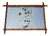 Large Antique French Faux Bamboo Wall Mirror with Foxed Glass For Sale