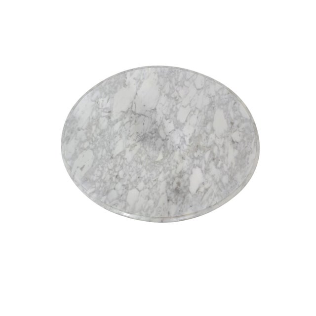 Brown Vintage Kimball Carrara Marble Topped Cherry Table Trio For Sale - Image 8 of 12