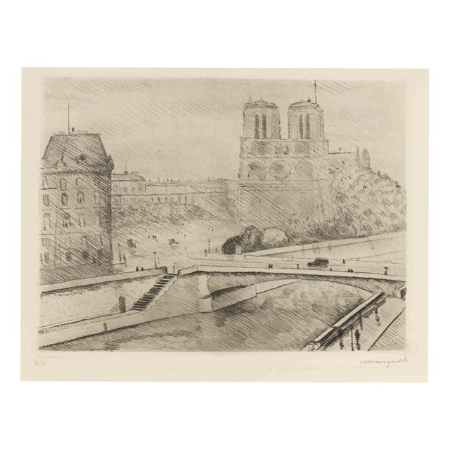 Albert Marquet, Notre Dame De Paris and the Seine, 1929, Etching For Sale