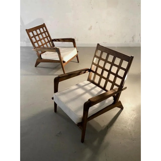 1950s Large Modernist Armchairs in the style of Pierre Guariche and René Gabriel, France, 1950s, Set of 2 For Sale - Image 5 of 13