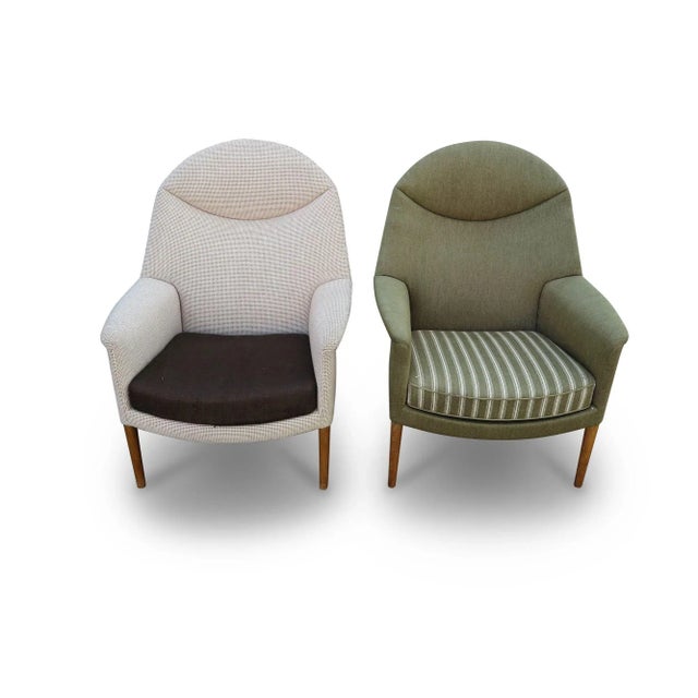 Pair Mid 20th Century Aksel Bender Madsen & Ejner Larsen High-Back Danish Lounge Chairs for Reupholstery For Sale - Image 10 of 10