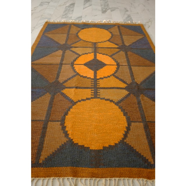 Textile Vintage Swedish Rug by Brita Swefors, Sweden For Sale - Image 7 of 8
