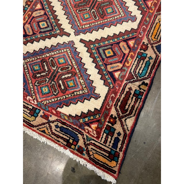 1990s 1990s Handwoven Persian Hamedan Area Rug 2'3" X 2'10" For Sale - Image 5 of 6