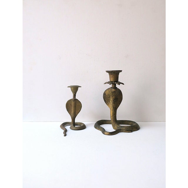 Victorian Snake Candlestick Holder in Gold Gilt For Sale - Image 3 of 12