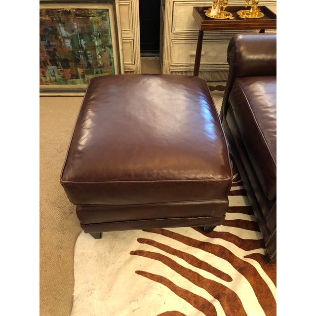 Leather Club Chair and Ottoman by Ralph Lauren Set of 2 Chairish