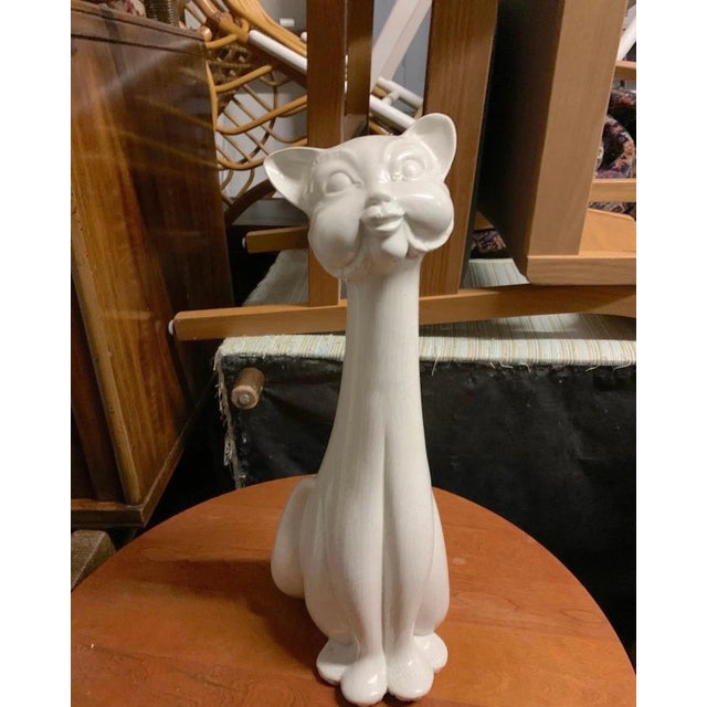 Mid-20th Century Large Italian Ceramic Cat Figure For Sale In Charleston - Image 6 of 6
