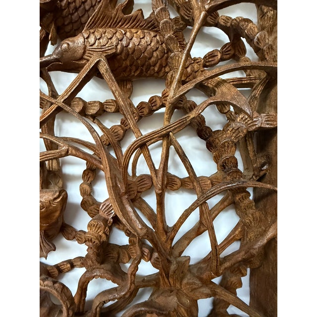 Wood Sea Creatures 3 Dimensional Wood Carving For Sale - Image 7 of 17