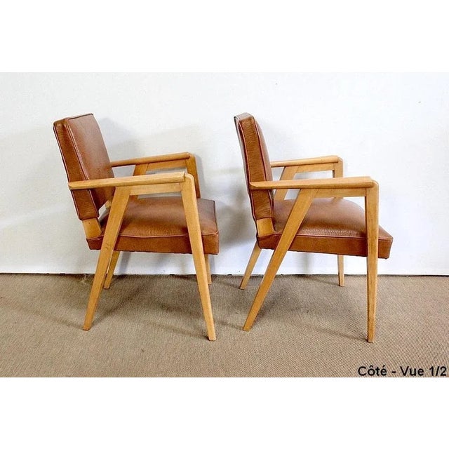 Set of Bridge Armchairs in Natural Beech, 1950s For Sale - Image 18 of 18