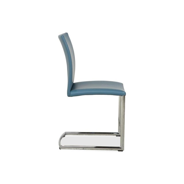 Nobile Swing Leather Chairs in Blue and Petrol from Draenert, Set of 6 For Sale - Image 9 of 13