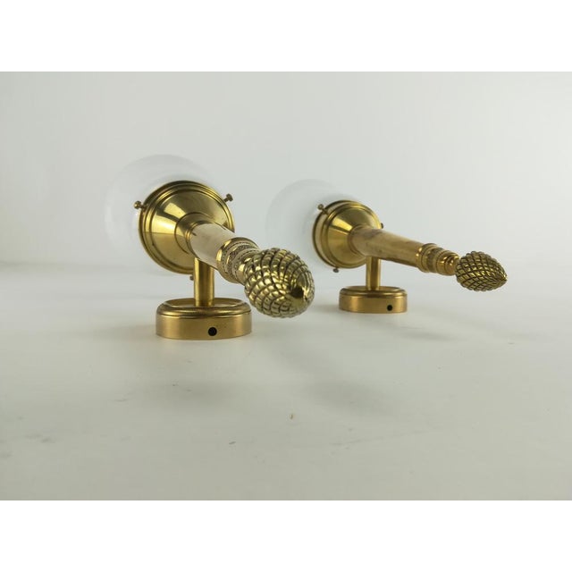Empire Wall Lamp Made of Brass, 1910, Set of 2 For Sale - Image 6 of 8