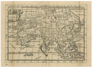 Antique Map of Asia with Misshaped Coastlines and Distorted Islands, 1760