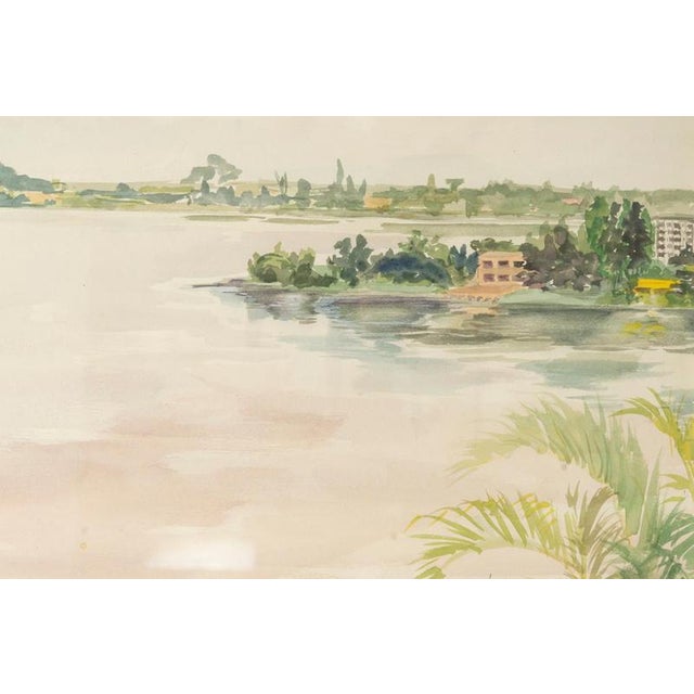 Modern Evelyne Luez, Landscape Composition, Watercolor on Paper, Framed For Sale - Image 3 of 8
