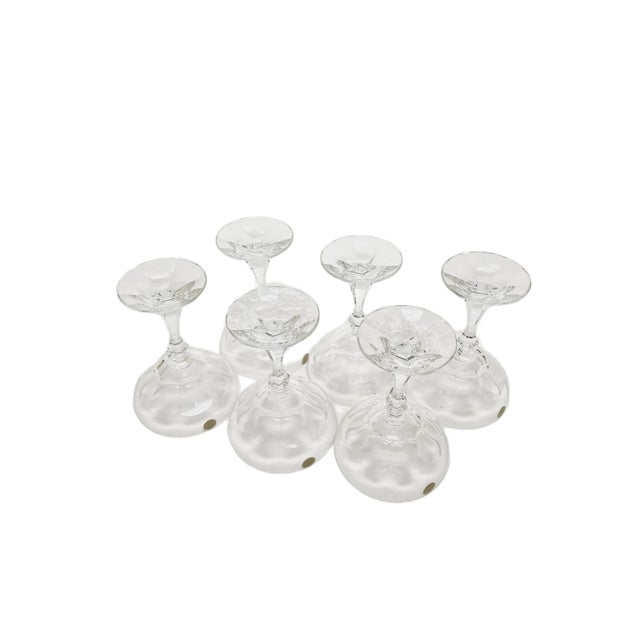 Postmodern Vintage Czechoslovakian Crystal Champagne Glasses Set, 1970s, Set of 6 For Sale - Image 3 of 18