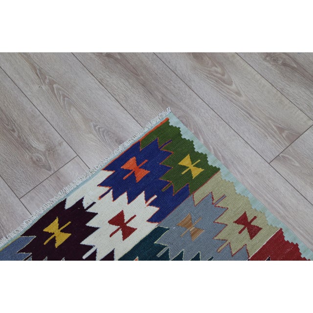 1970s 1970s Southwestern Style Handmade Multicolor Oushak Kilim Rug For Sale - Image 5 of 8