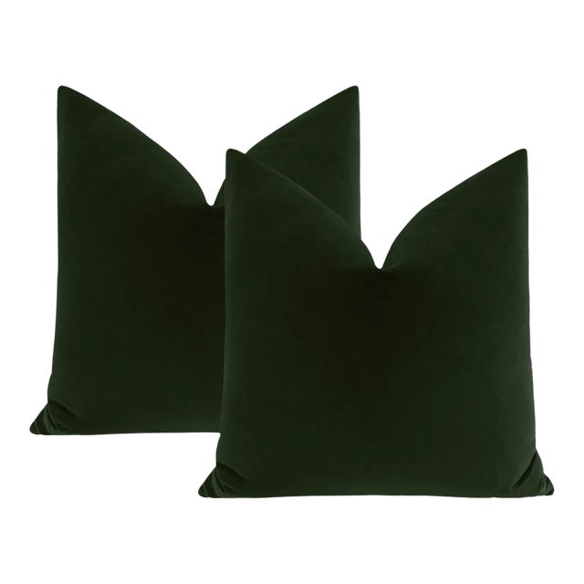 20" Fern Designer Velvet Pillows - A Pair For Sale