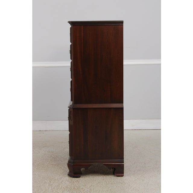 Traditional Ethan Allen Cherry 7 Drawer Tall Dresser Chest on Chest For Sale - Image 3 of 14