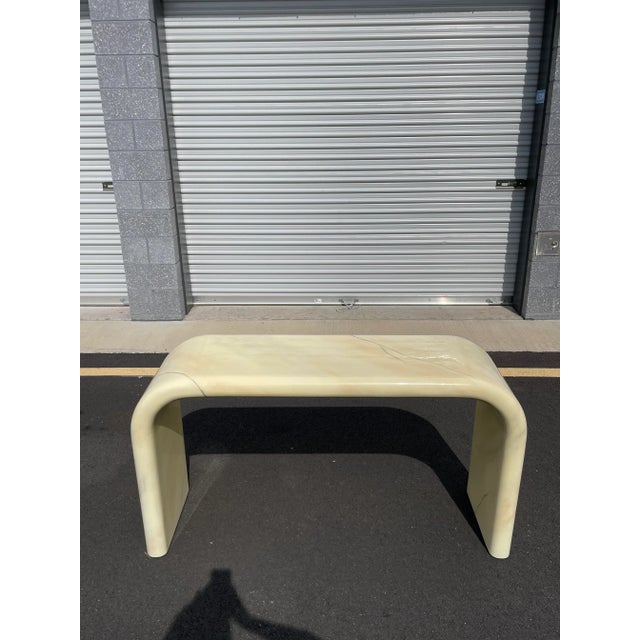 Postmodern 1980s Waterfall Console Table in Karl Springer Style For Sale In New York - Image 6 of 6