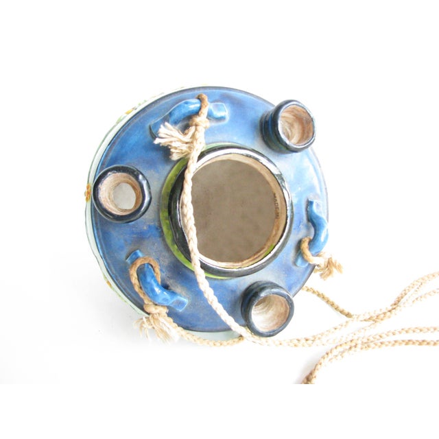 Vintage Mid 20th Century Hanging Majolica Pottery Planter For Sale - Image 10 of 12