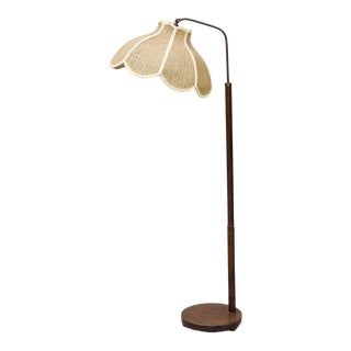Vintage 1930's Swedish Birch Wood Floor Lamp For Sale