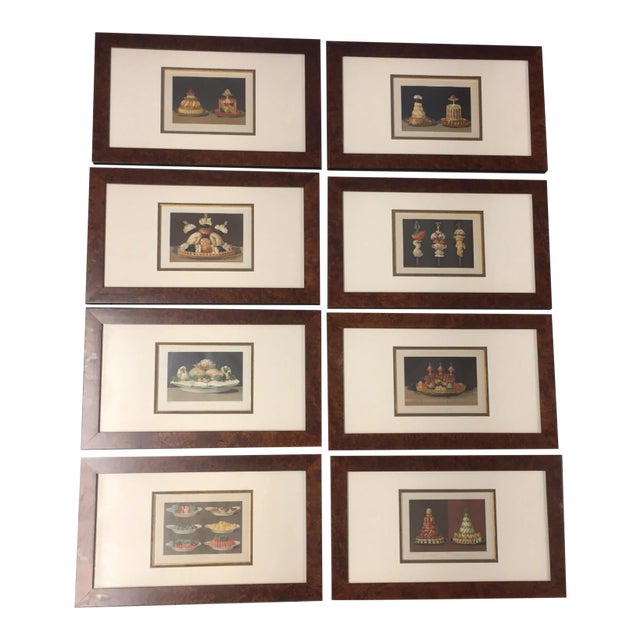 Vintage Hors d'Oeuvre Colored Lithographs - Set of 8 For Sale