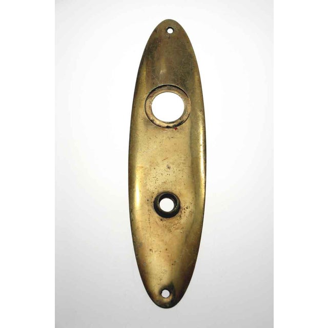 Mid 20th Century Vintage Sargent & Co. Polished Brass Oval Door Knob Set For Sale - Image 5 of 12