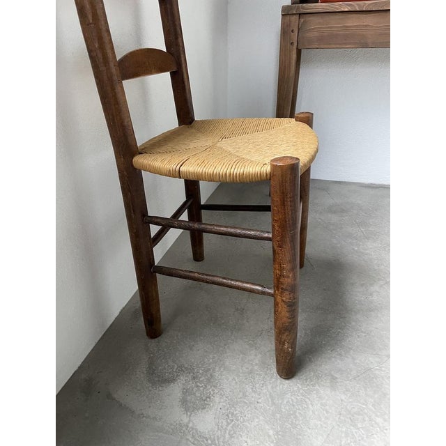 Wood Rustic Oak Straw Chair, 1950s For Sale - Image 7 of 18
