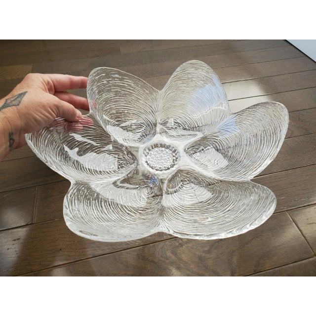 Transparent Vintage Glass Mussels Serving Platter For Sale - Image 8 of 8