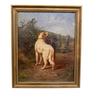 19th Century Oil on Canvas English Setter For Sale