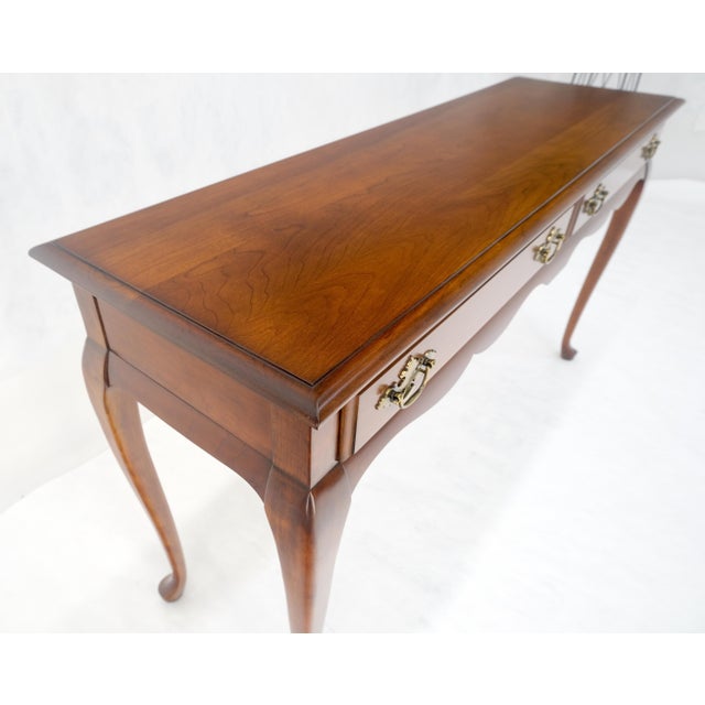 Solid Cherry Queen An Style Two Drawers Low Profile Console Table MINT
