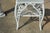 Vintage Square White Wicker End / Side Table W/ Fiddlehead Scroll Work & Lower Shelf For Sale - Image 4 of 14