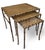Metal Vintage Hollywood Regency Faux Tortoiseshell, Faux Bamboo & Faux Cane Metal Nesting Tables – Set of 3 For Sale - Image 7 of 8