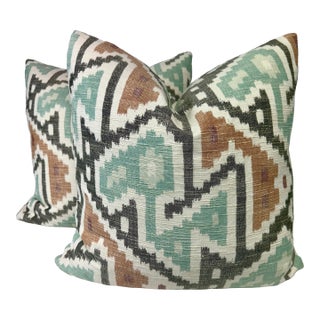 Pierre Frey "Alabama" in Mineral 22" PIllows-A Pair For Sale