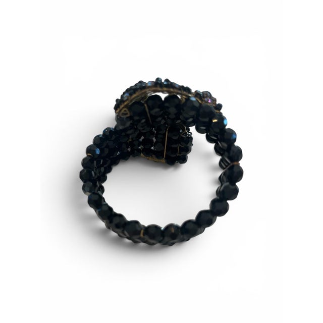 1940s 1940s Jet Beaded Memory Wire Haskell Style Bracelet For Sale - Image 5 of 5